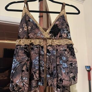 Floral Lace Trim Camisole